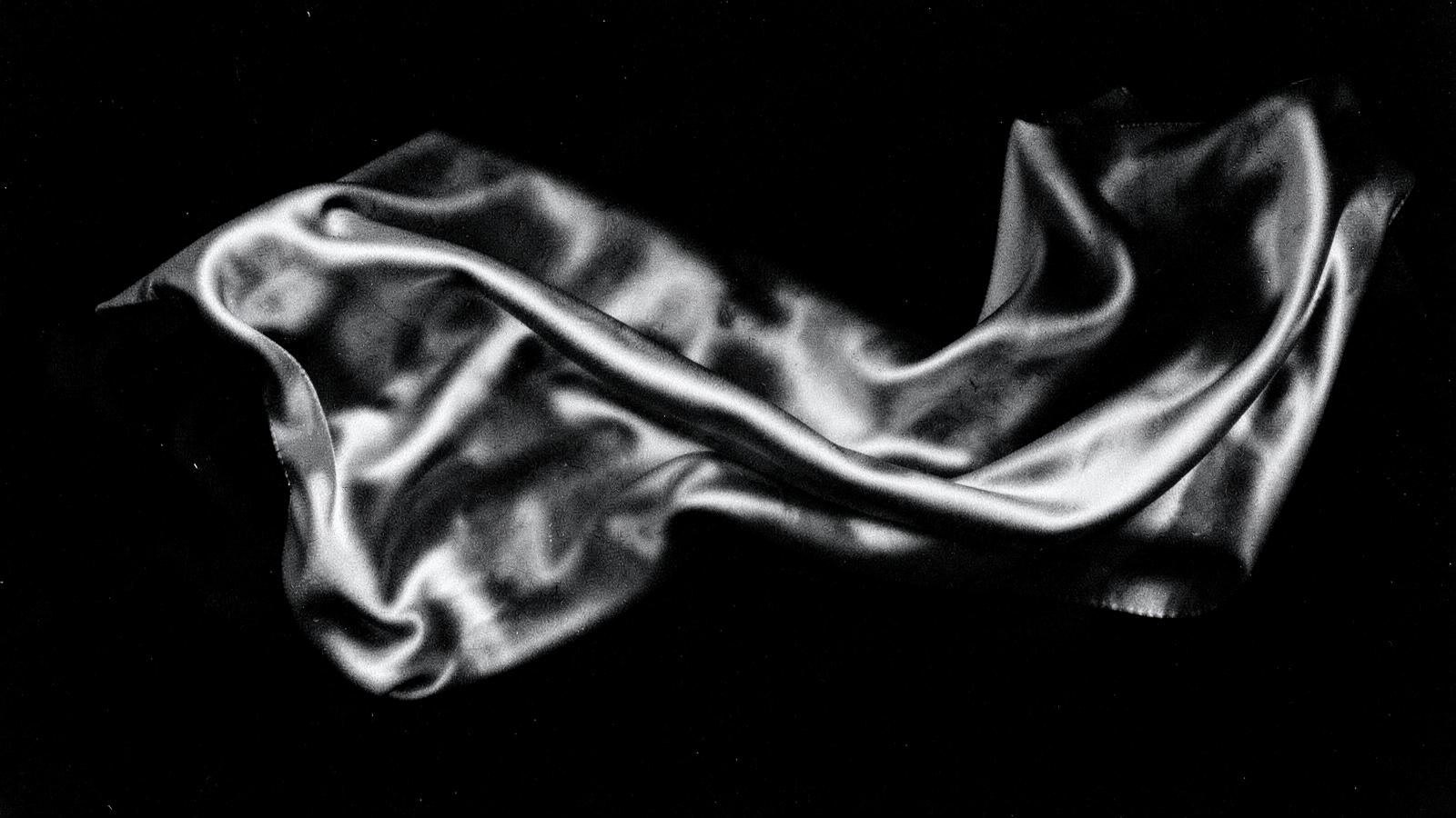 Abstract monochrome fabric in motion